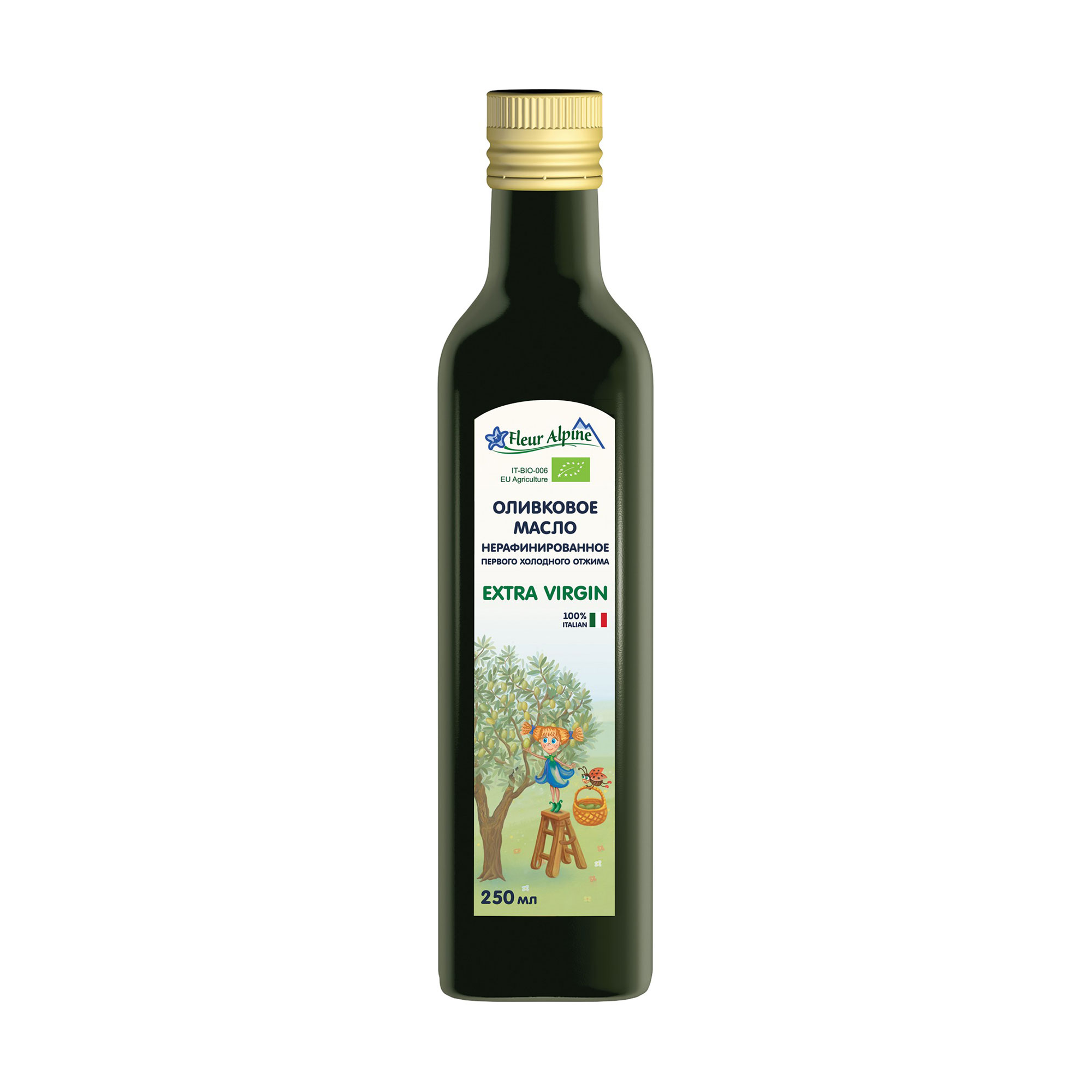 Дитяча оливкова олія Fleur Alpine Organic Extra Virgin для всієї родини, 250 мл